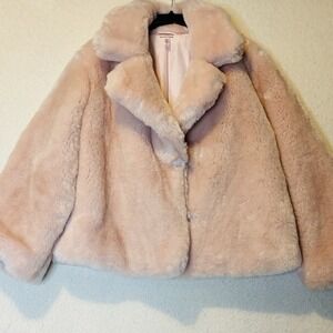 Victoria's Secret Soft Pink Glam  Faux Fur Coat Ellewoods Barbiecore SZ‎ Medium